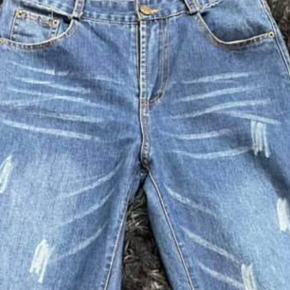 Distressed Wide Leg Denim Jeans - Picture 2 of 3